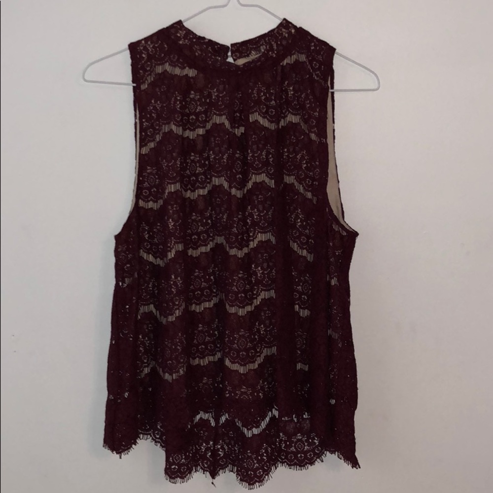 Burgundy Lace Blouse